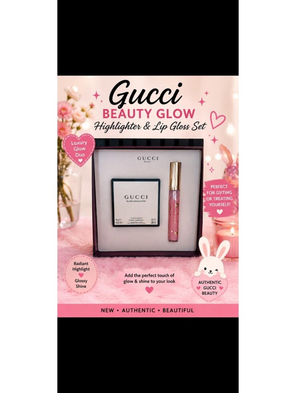Gucci Beauty Glow Highlighter and Lip Gloss Set